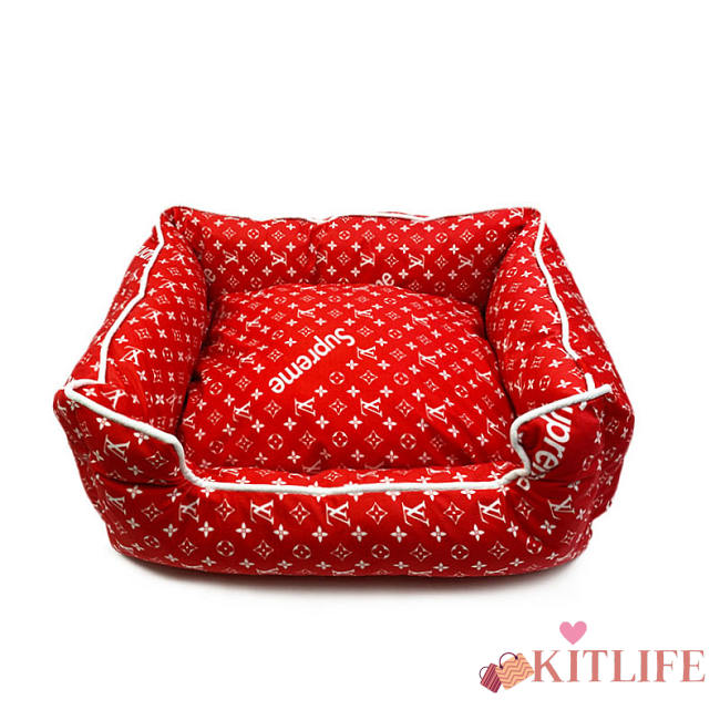 Lousi Vuitton Pet Square Pillow red - 1