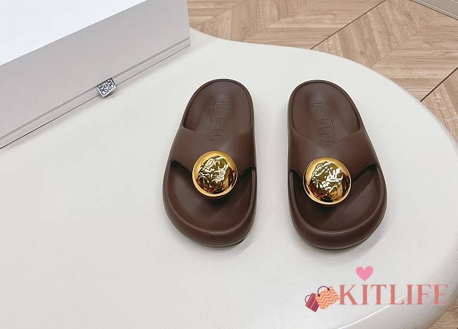kitlife LOEWE Paula's Ibiza Foam Pebble thong sandals brown - 1