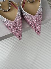 Kitlife jimmychoo Saeda Heel height 100 Candy Pink Satin Pumps with Crystals - 6