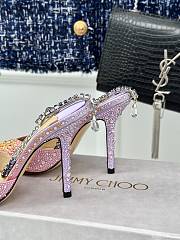 Kitlife jimmychoo Saeda Heel height 100 Candy sunset Mix Satin Pumps with Crystals  - 3