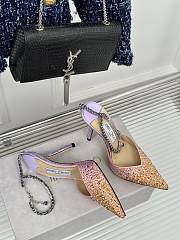 Kitlife jimmychoo Saeda Heel height 100 Candy sunset Mix Satin Pumps with Crystals  - 5