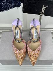 Kitlife jimmychoo Saeda Heel height 100 Candy sunset Mix Satin Pumps with Crystals  - 4