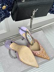Kitlife jimmychoo Saeda Heel height 100 Candy sunset Mix Satin Pumps with Crystals  - 6