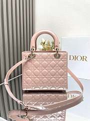 Kitlife Lady Dior Bag Powder Pink Patent Cannage Calfskin - 24x20x11cm - 5