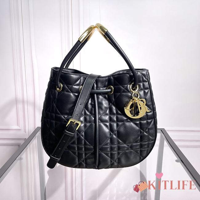 kitlife Medium Dior Nolita Bag Black Macrocannage Lambskin - M2312UNJJ_M900 -  27 x 25 x 5 cm - 1