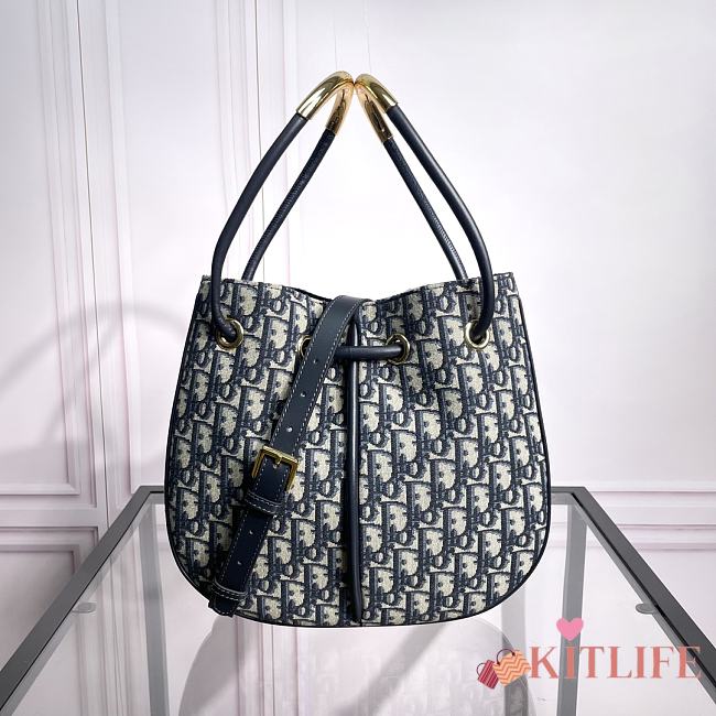 kitlife Medium Dior Nolita Bag Caro Black Macrocannage Lambskin - M2312UNJJ_M900 - 27 x 25 x 5 cm - 1