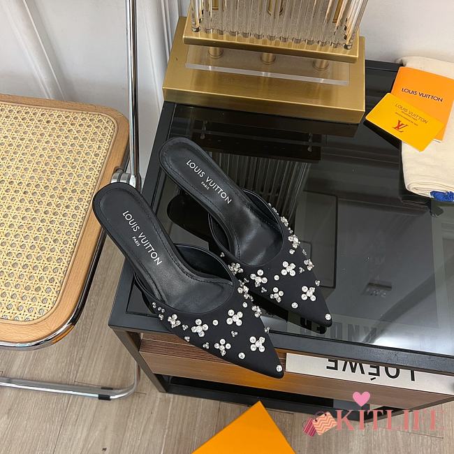 kitlife Lousi Vuitotn Mule pointue Blossom black 7.5cm - 1