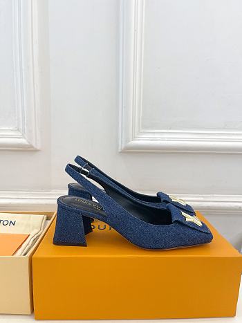 kitlife Lousi Vuitton Shake Slingback Pump Dark Blue 5.5cm