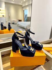 kitlife Lousi Vuitton Shake Platform Pump 9.5cm blue denim - 3