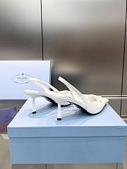 Prada Brushed leather slingback pumps white 75 mm - 6