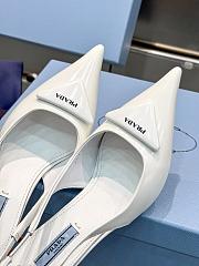 Prada Brushed leather slingback pumps white 75 mm - 5