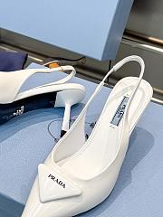 Prada Brushed leather slingback pumps white 75 mm - 4