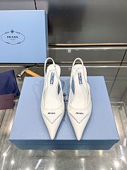 Prada Brushed leather slingback pumps white 75 mm - 2