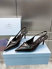 Prada Brushed leather slingback pumps Black 75 mm - 1