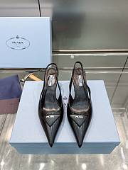 Prada Brushed leather slingback pumps Black 75 mm - 6