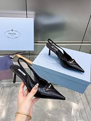 Prada Brushed leather slingback pumps Black 75 mm - 2