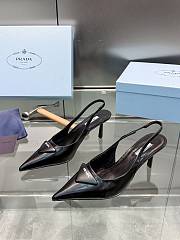 Prada Brushed leather slingback pumps Black 75 mm - 5