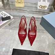 Prada Brushed leather slingback pumps Red 75 mm - 1