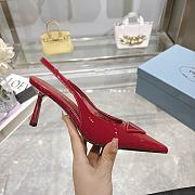 Prada Brushed leather slingback pumps Red 75 mm - 6