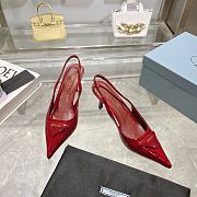 Prada Brushed leather slingback pumps Red 75 mm - 5