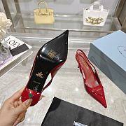 Prada Brushed leather slingback pumps Red 75 mm - 2