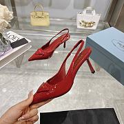 Prada Brushed leather slingback pumps Red 75 mm - 4