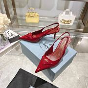 Prada Brushed leather slingback pumps Red 75 mm - 3