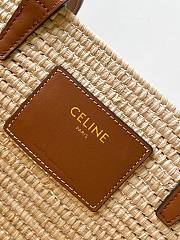 CELINE CLASSIC PANIER SMALL BRAIDED TRIOMPHE IN RAFFIA AND CALFSKIN TAN 42 X 21.5 X 12 CM - 2