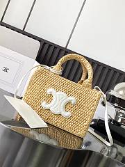 Kitlife Celine Small Cabas Thais in Rafia and Calfskin white bag - 27 X 19 X 13 cm - 1