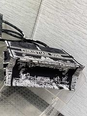 Kitlife Medium Dior Book Tote Black and White Paris Embroidery bag - 36 x 27.5 x 16.5 cm - 6