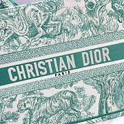 kitlife Green Medium Dioriviera Dior Book Tote Aquamarina Toile de Jouy Embroidery - 36 x 27.5 x 16.5 cm - 5