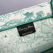 kitlife Green Medium Dioriviera Dior Book Tote Aquamarina Toile de Jouy Embroidery - 36 x 27.5 x 16.5 cm - 4