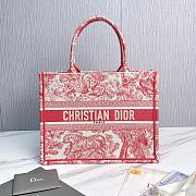 kitlife Pink Medium Dioriviera Dior Book Tote Aquamarina Toile de Jouy Embroidery - 36 x 27.5 x 16.5 cm - 1