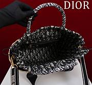 kitlife Dior Hat Basket Bag Natural Wicker and Blue Dior Oblique Jacquard - 35 x 20.5 x 11 cm - 6