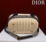 kitlife Dior Hat Basket Bag Natural Wicker and Blue Dior Oblique Jacquard - 35 x 20.5 x 11 cm - 4