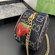 kitlife Gucci Blue Coin Purse With Strawberry - 5