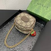 kitlife Gucci Brown Coin Purse With Strawberry - 1