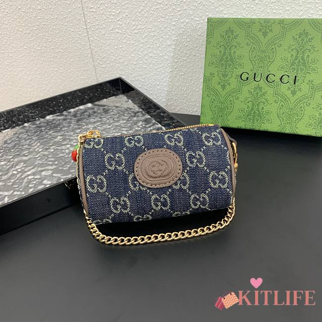 kitlife Gucci Blue Coin Purse With Strawberry 01 - 1