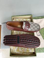 Kitlife Men's Brown Interlocking G GG Supreme Canvas & Leather Drive - 3