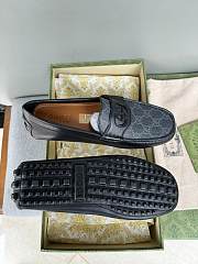 Kitlife Men's Gray Interlocking G GG Supreme Canvas & Leather Drive - 5