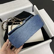 kitlife Chanel CLASSIC 11.12 HANDBAG Washed Denim & Gold-Tone Metal Blue - 25cm - 6