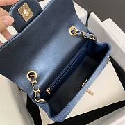 kitlife Chanel CLASSIC 11.12 HANDBAG Washed Denim & Gold-Tone Metal Blue - 25cm - 4