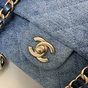 kitlife Chanel CLASSIC 11.12 HANDBAG Washed Denim & Gold-Tone Metal Blue - 25cm - 3