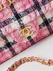 kitlife chanel classic mini tweeb pink bag - 25cm - 6