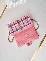 kitlife chanel classic mini tweeb pink bag - 25cm - 4