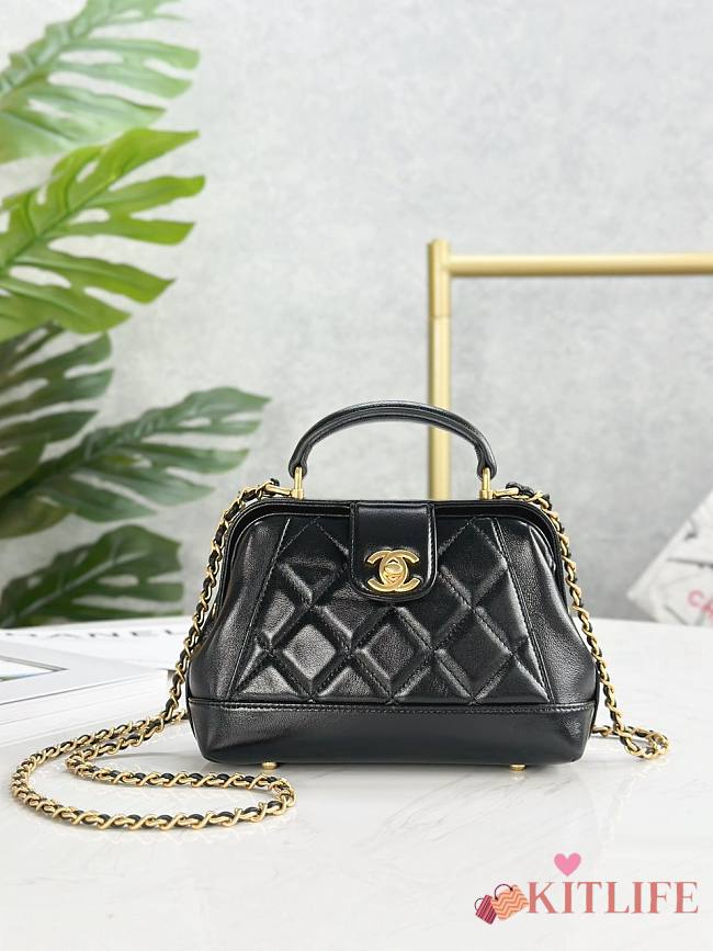 kitlife Chanel top handle black bag -12x18x7 cm - 1