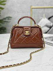 kitlife Chanel top handle brown bag -12x18x7 cm - 1