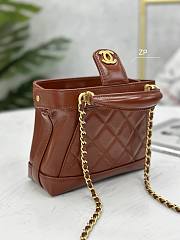 kitlife Chanel top handle brown bag -12x18x7 cm - 2