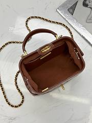 kitlife Chanel top handle brown bag -12x18x7 cm - 3