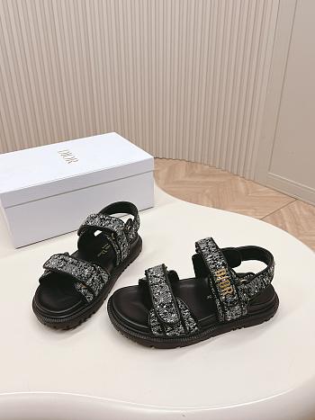 Kitlife Dior Dioract Sandal Black and White Houndstooth Tweed  